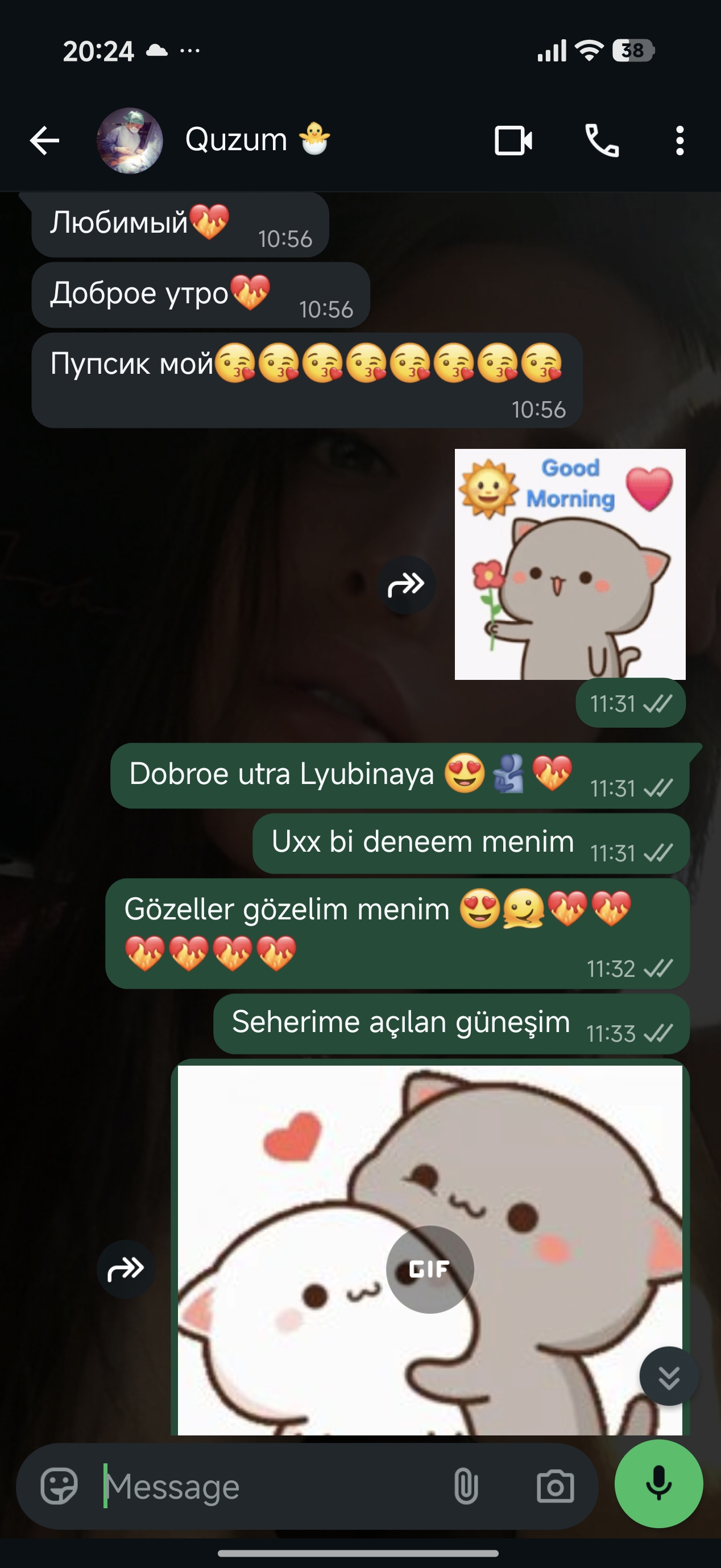 Gecən xeyrə qalsın mesajı